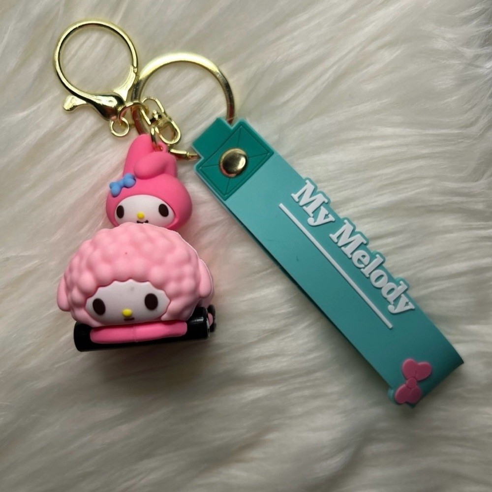 New My Melody from Hello Kitty Keychain/Wristlet Riding in Sheep Car